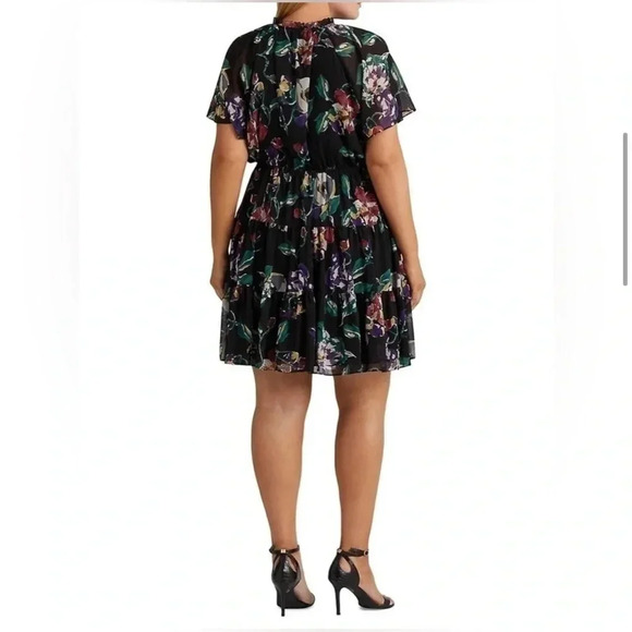 Lauren Ralph Lauren Floral Peasant flirty tiered romantic  feminine Dress 14 - Picture 3 of 9